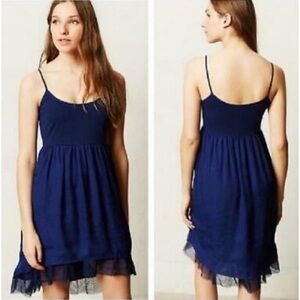 Anthropologie Sundress with Tulle - Navy - Medium
